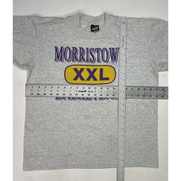 VINTAGE Morristown Basketball Graphic T-shirt Women Large 90s Single Stitch - Picture 10 of 10